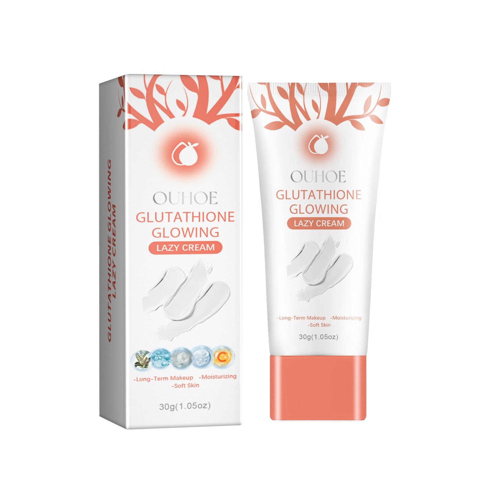 Glutathione Glowing Lazy Cream, Brightening Skin Care Moisturizing Lazy Skin Care Cream